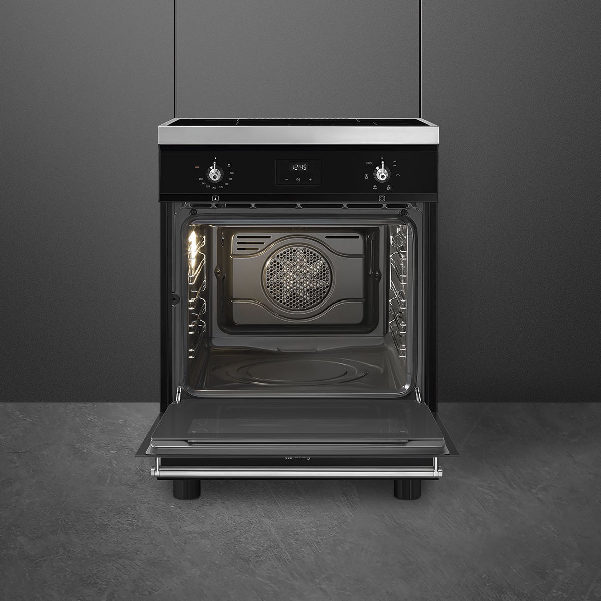 Piano de cuisson induction 4 feux 60 cm C6IM noir brillant, SMEG