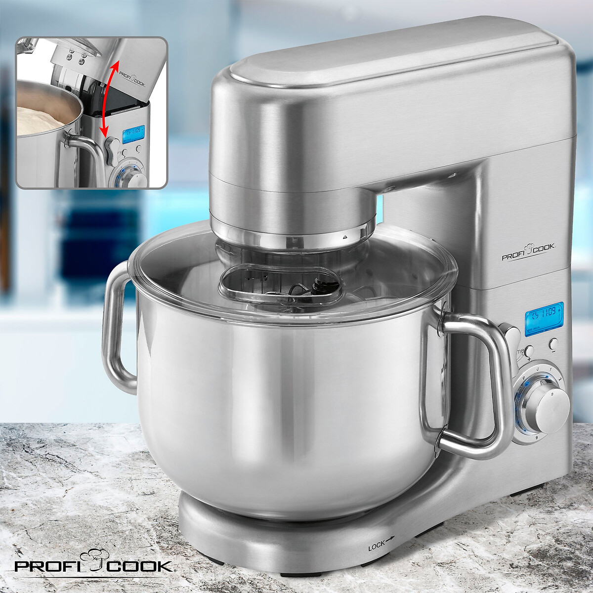 Batedeira com taça inox, 1500 W, da Proficook inox, PROFICOOK