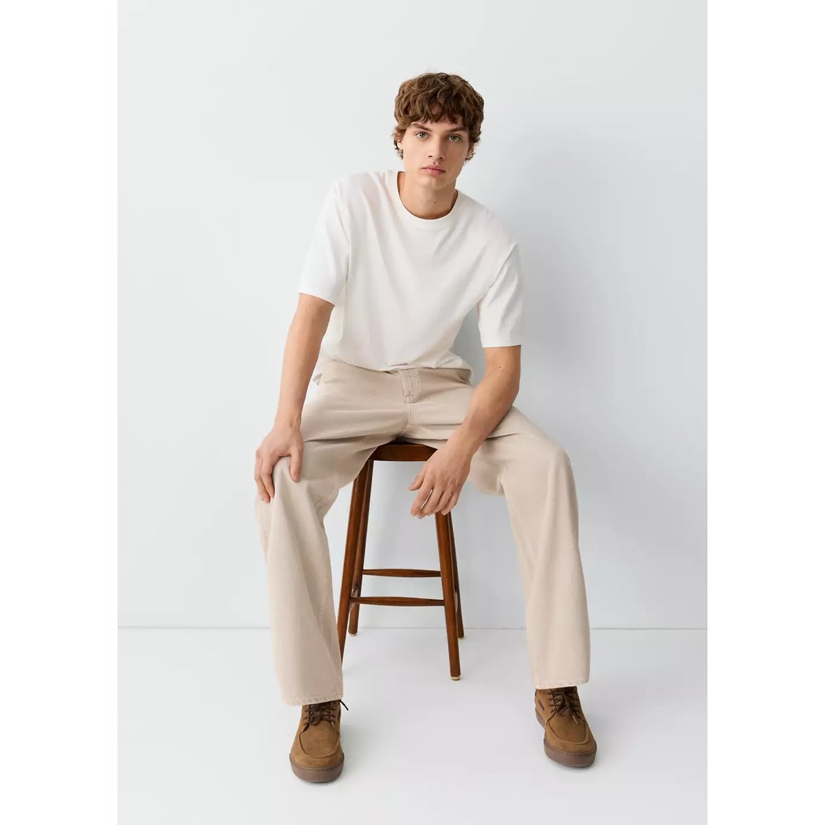 Jean regular-fit beige, MANGO TEEN