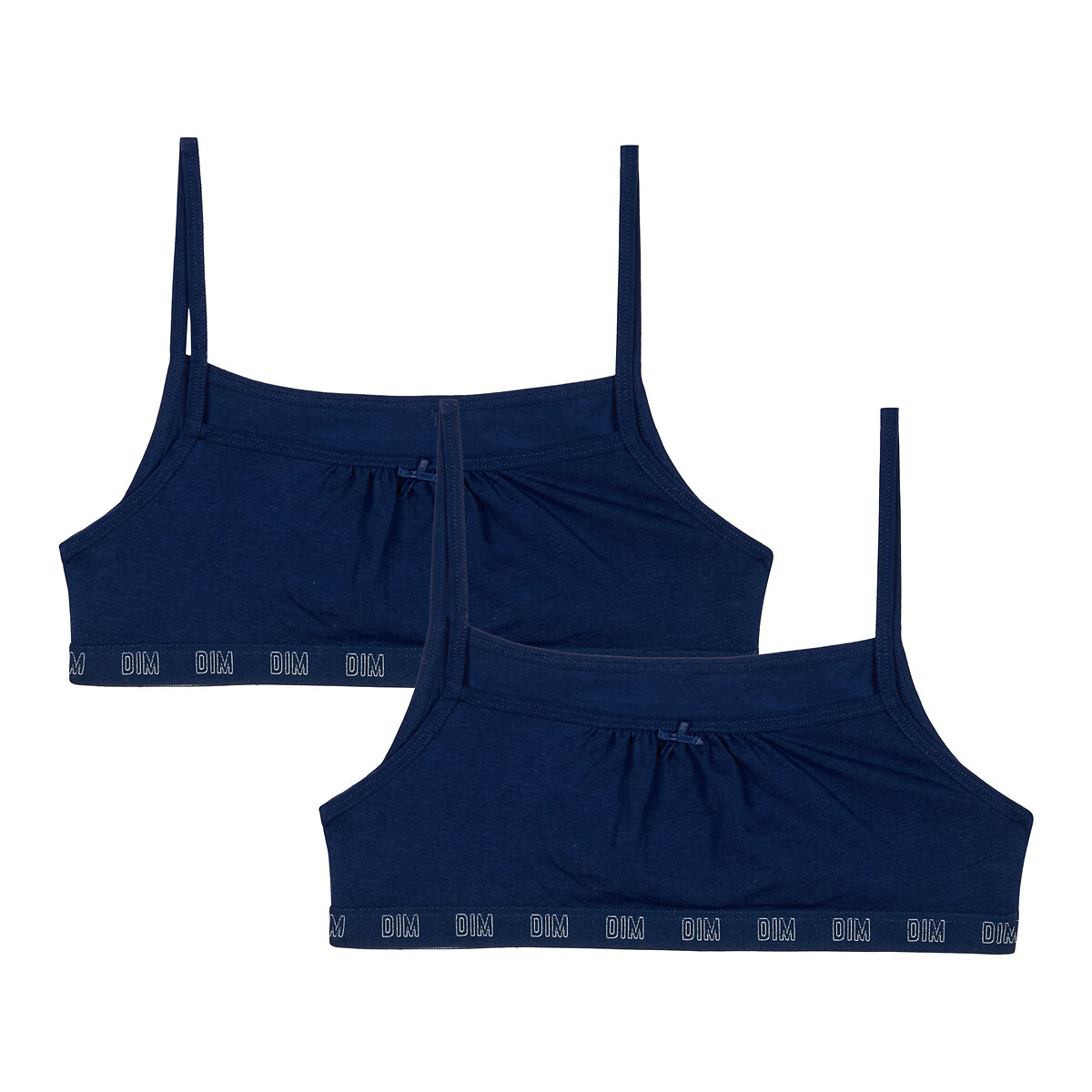 Pack of 2 Skin Care Bralettes in Cotton navy blue, DIM