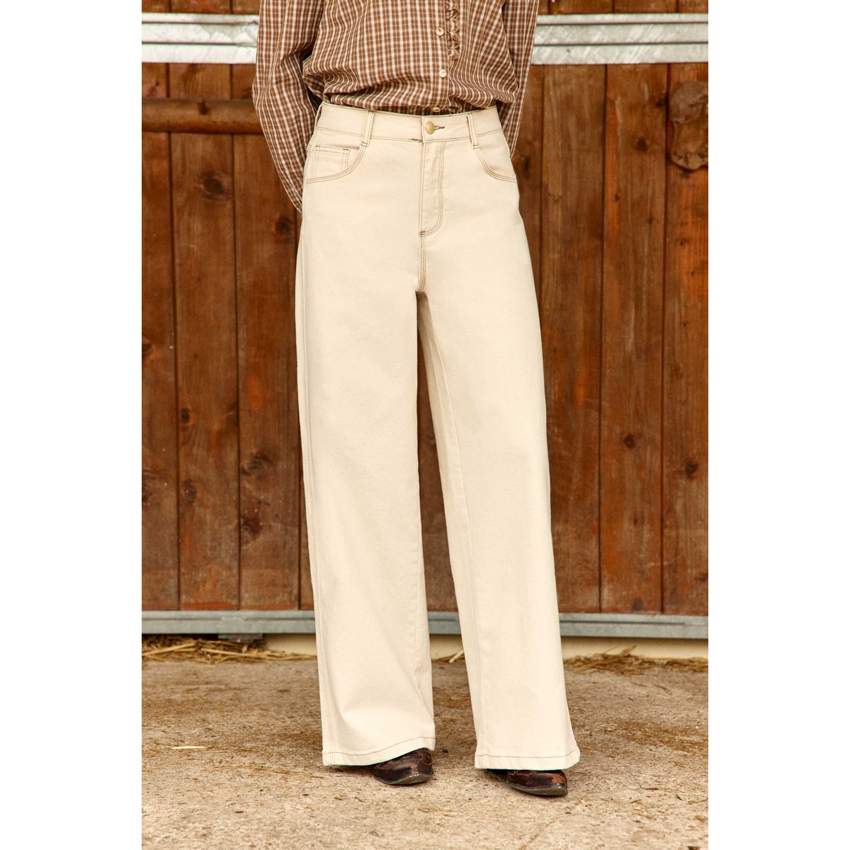 Pantalon large uni PARINA 05-naturel, LA PETITE ETOILE
