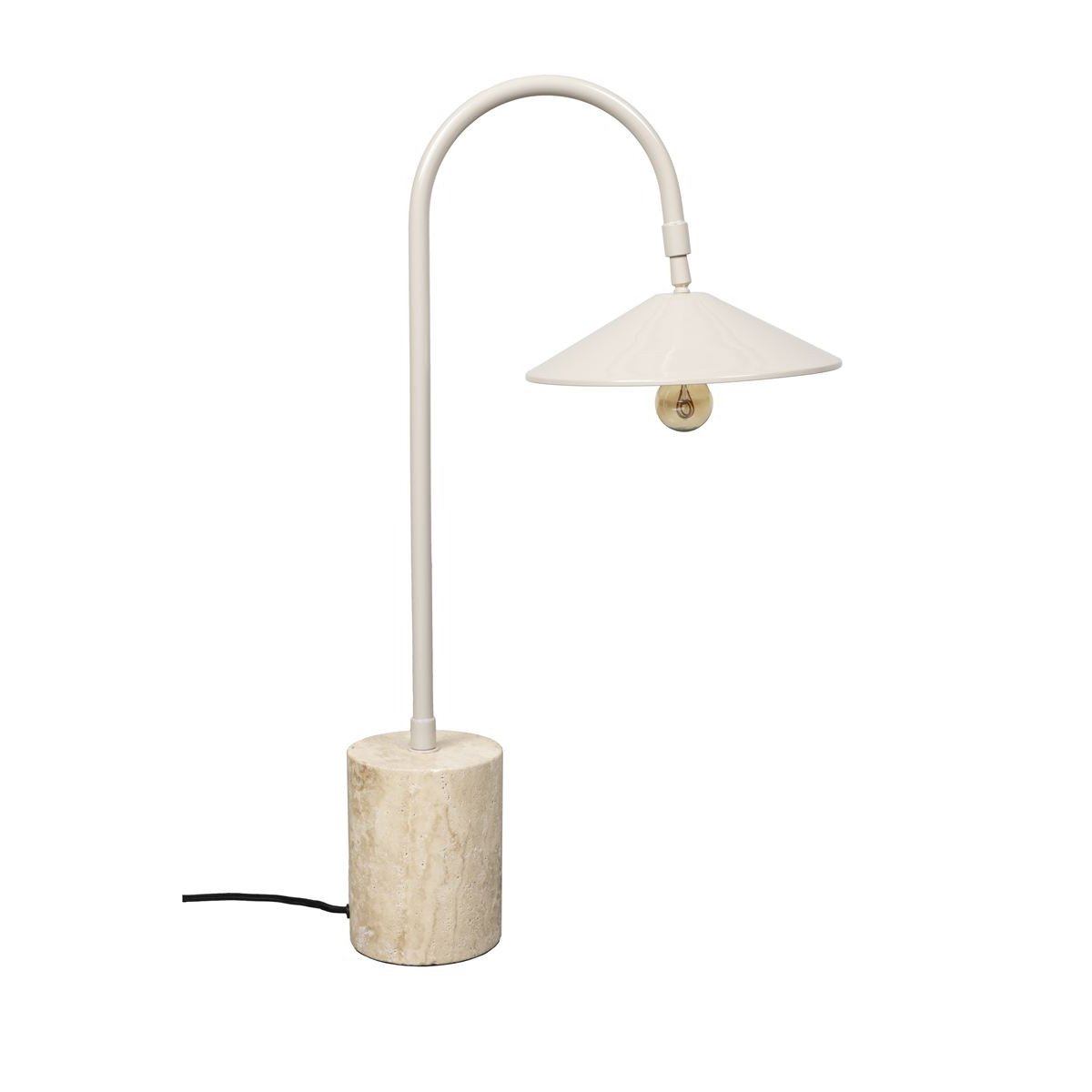 Lampe design en travertin mid century gris, BOITE A DESIGN