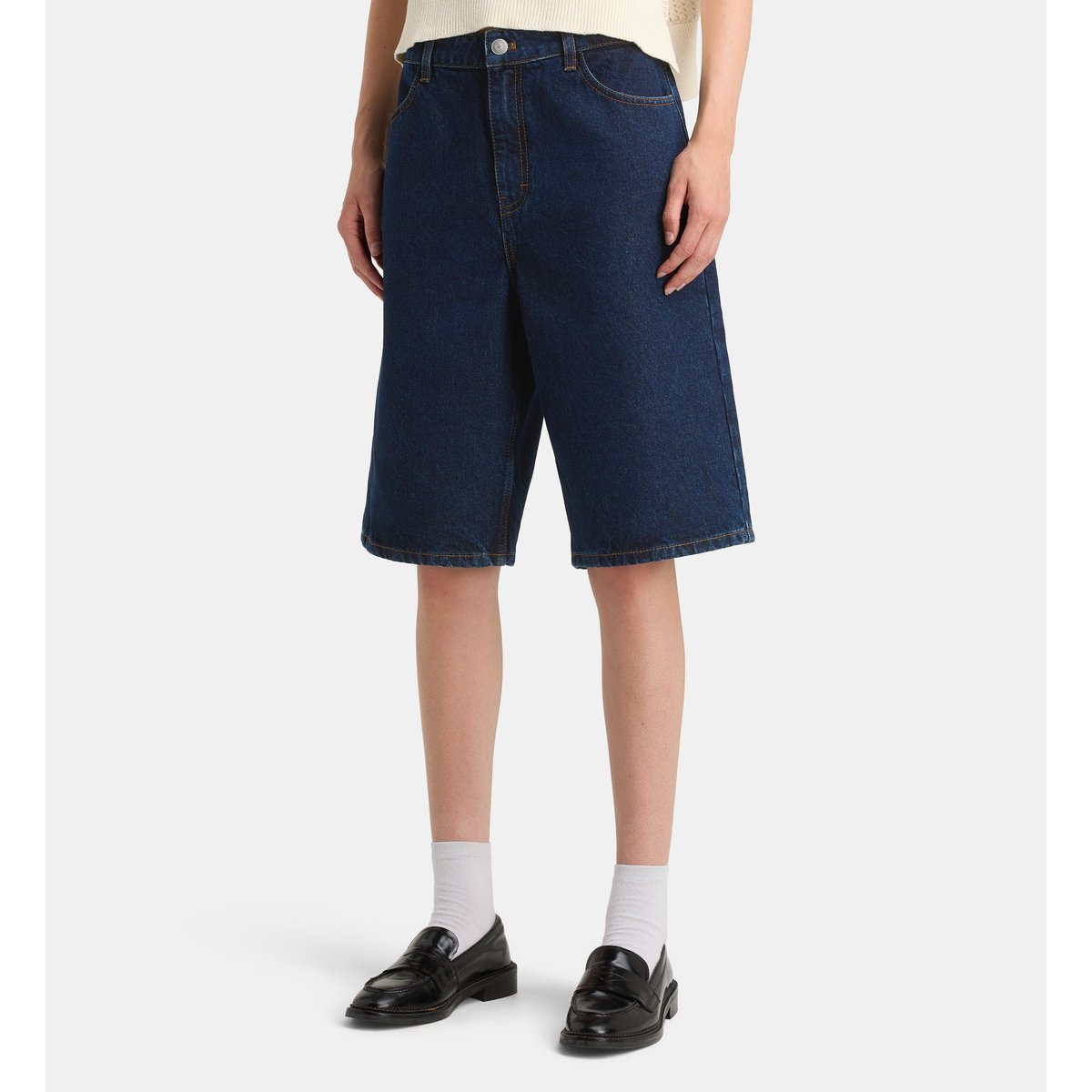 Bermuda denim fiona coton bleu moyen, GALERIES LAFAYETTE