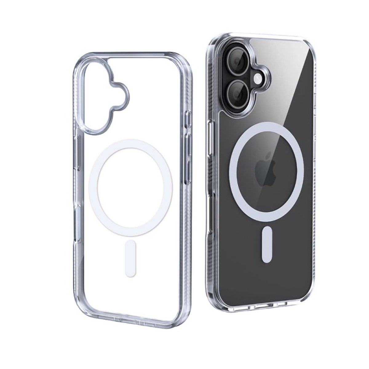 Coque Anti-choc compatible Magsafe pour iPhone 16 Transparente + 2 protections écran et 2 protections objectif caméra transparent, EVETANE