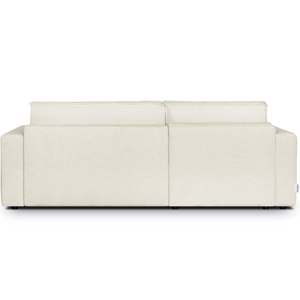 Canapé d'angle à gauche convertible 3 places en tissu chenille - ASTI beige, HOMIFAB