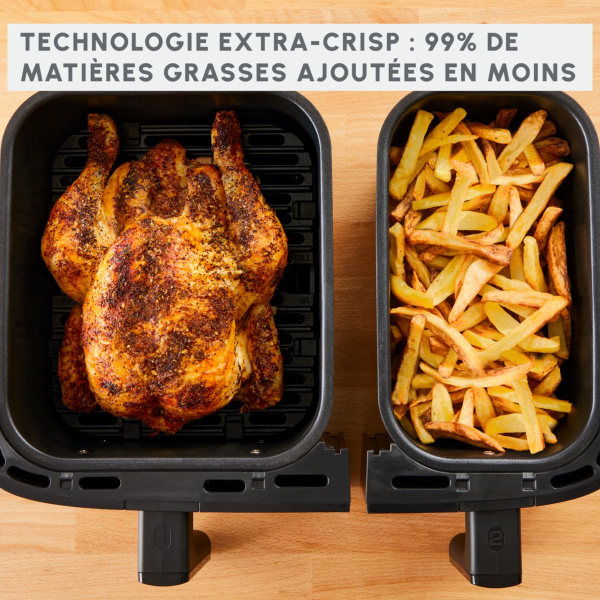 Friteuse sans huile Easy Fry and Grill Dual XXL 8,3L  EZ905D20 couleur unique, MOULINEX