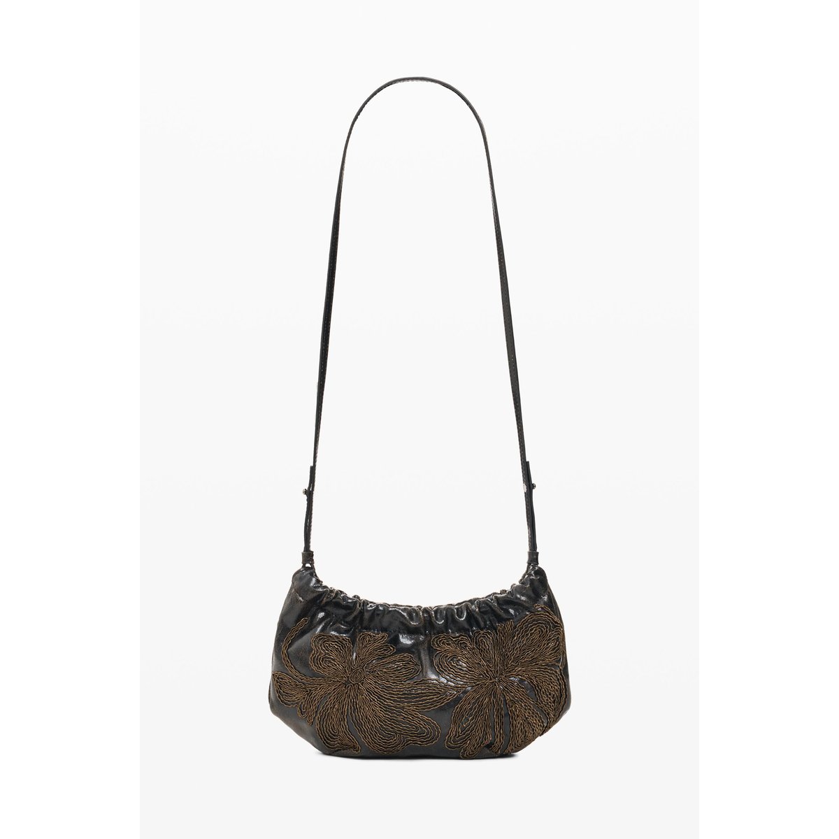 Petit sac brodé marron, DESIGUAL
