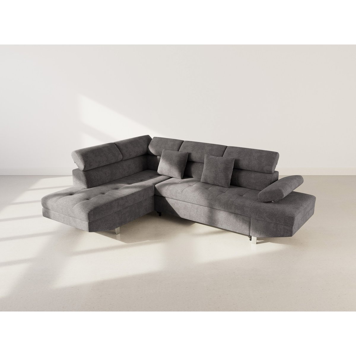 Canapé d'Angle Convertible 5 places - MARGAUX gris, BEST MOBILIER