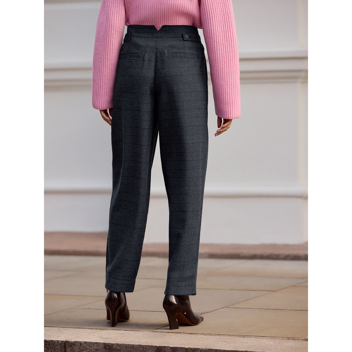 Pantalon bouffant n. en laine mélangée carreaux bleus, NEXT