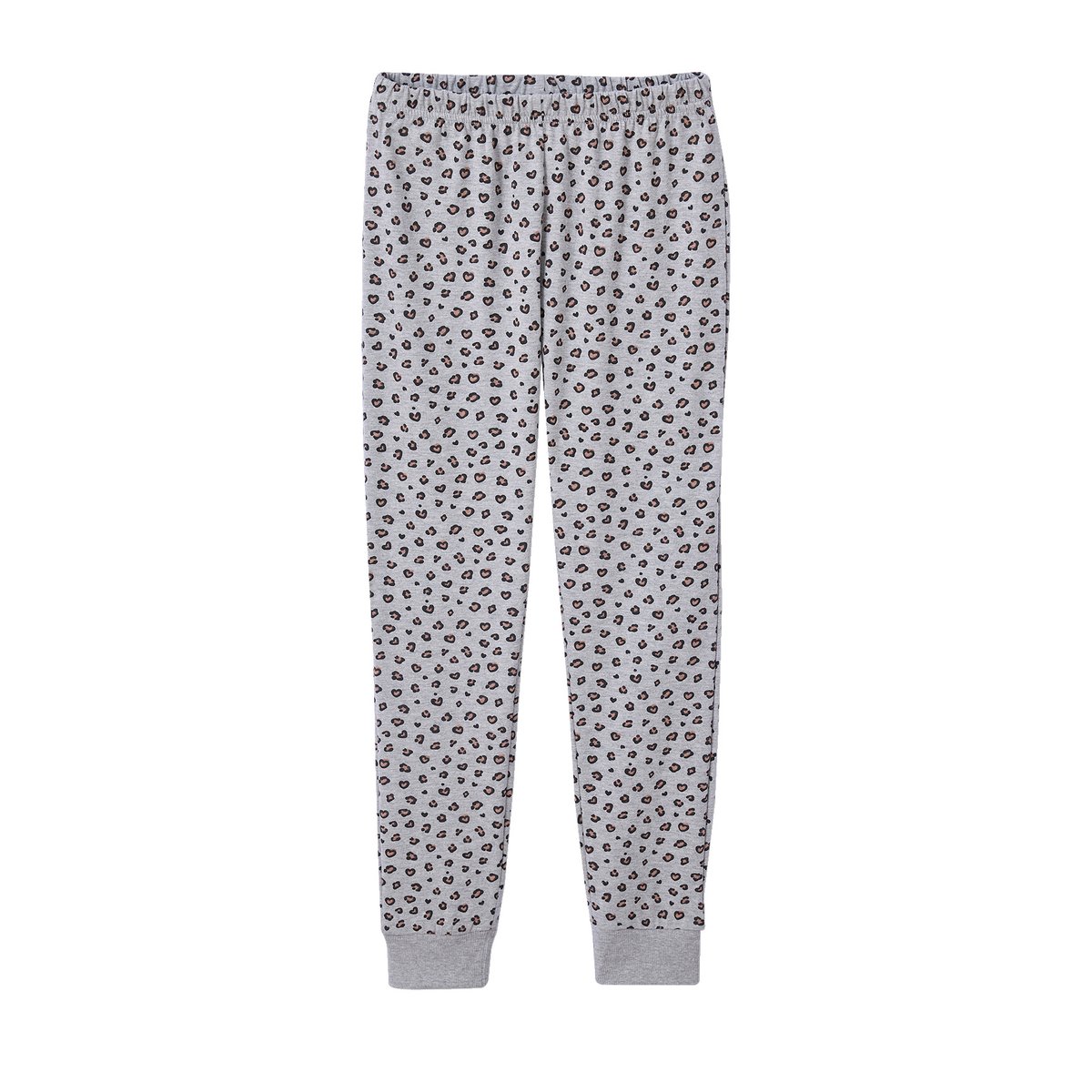 Lot 2 Pyjamas Léopard et pois Fille gris chiné, JONEN