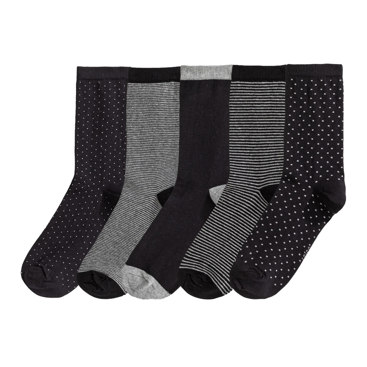 Set van 5 paar kousen bedrukt, LA REDOUTE COLLECTIONS
