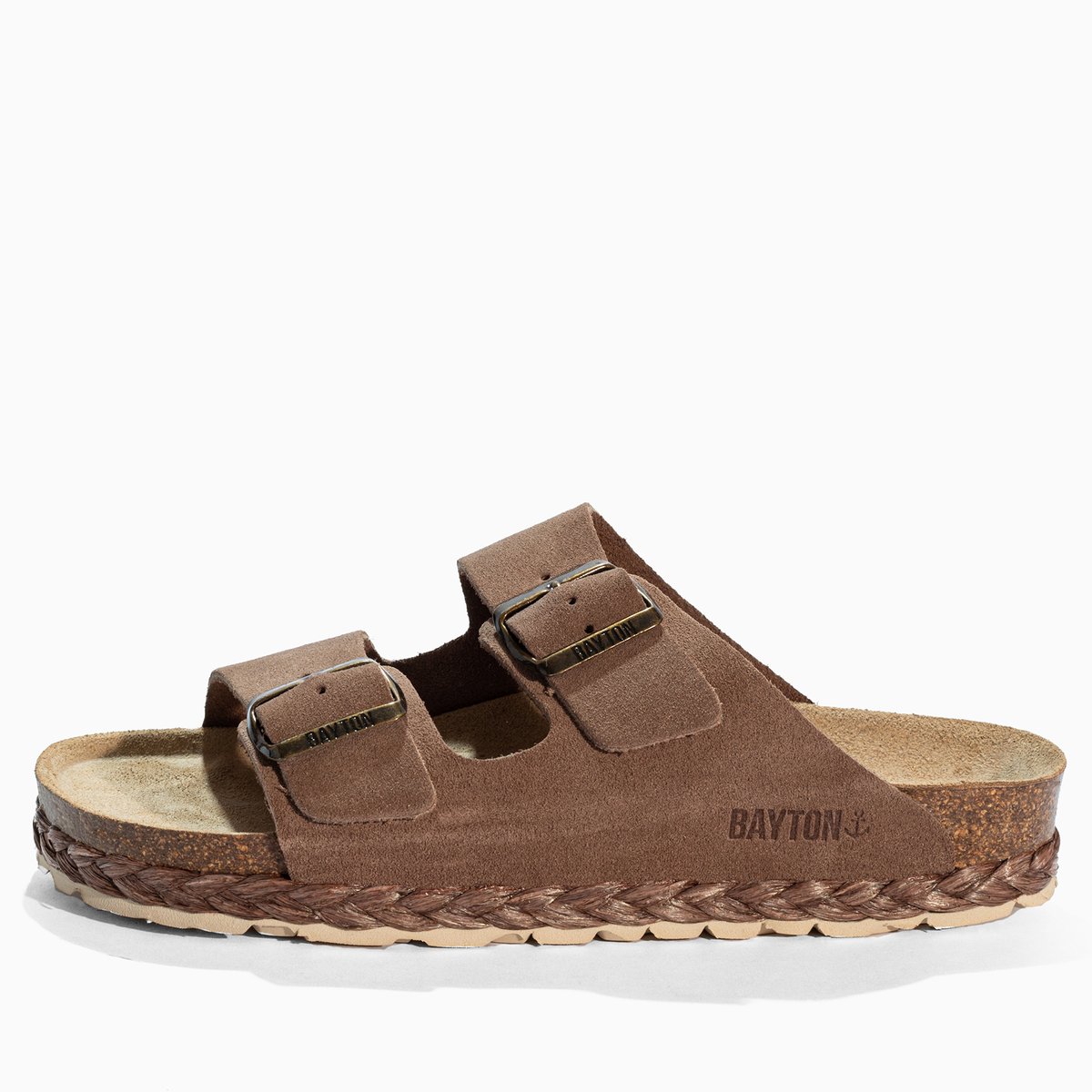 Sandales en cuir suédé BENALLA dark beige, BAYTON