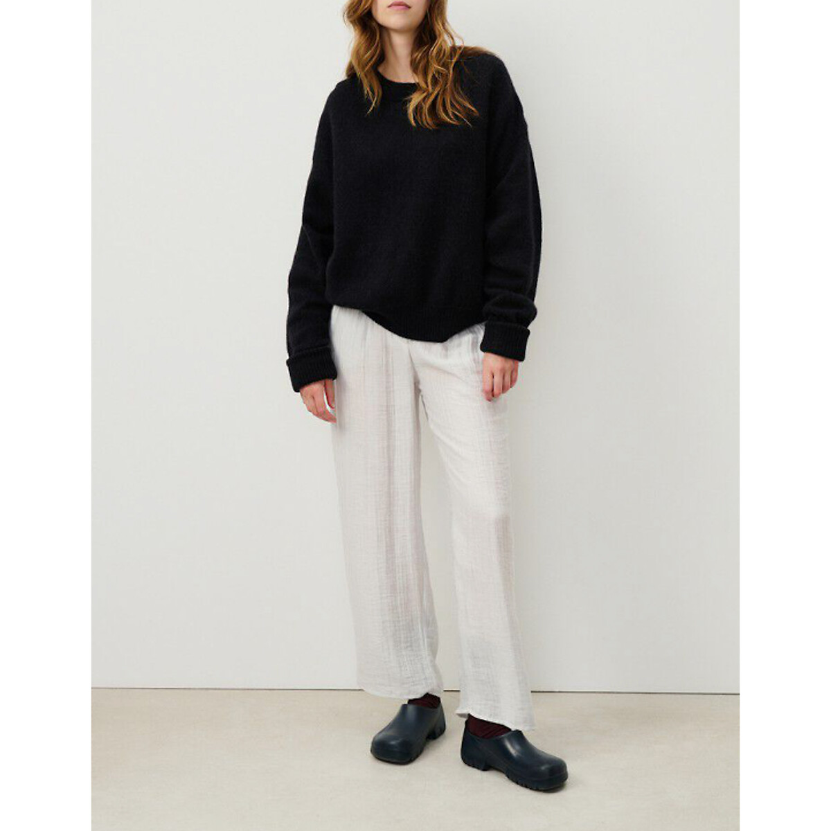 Camisola de mangas compridas, decote à barco, VITOW preto , AMERICAN VINTAGE