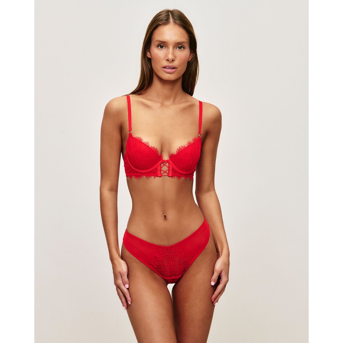 Soutien-gorge push-up en dentelle NIGHTLACIZ rouge, UNDIZ