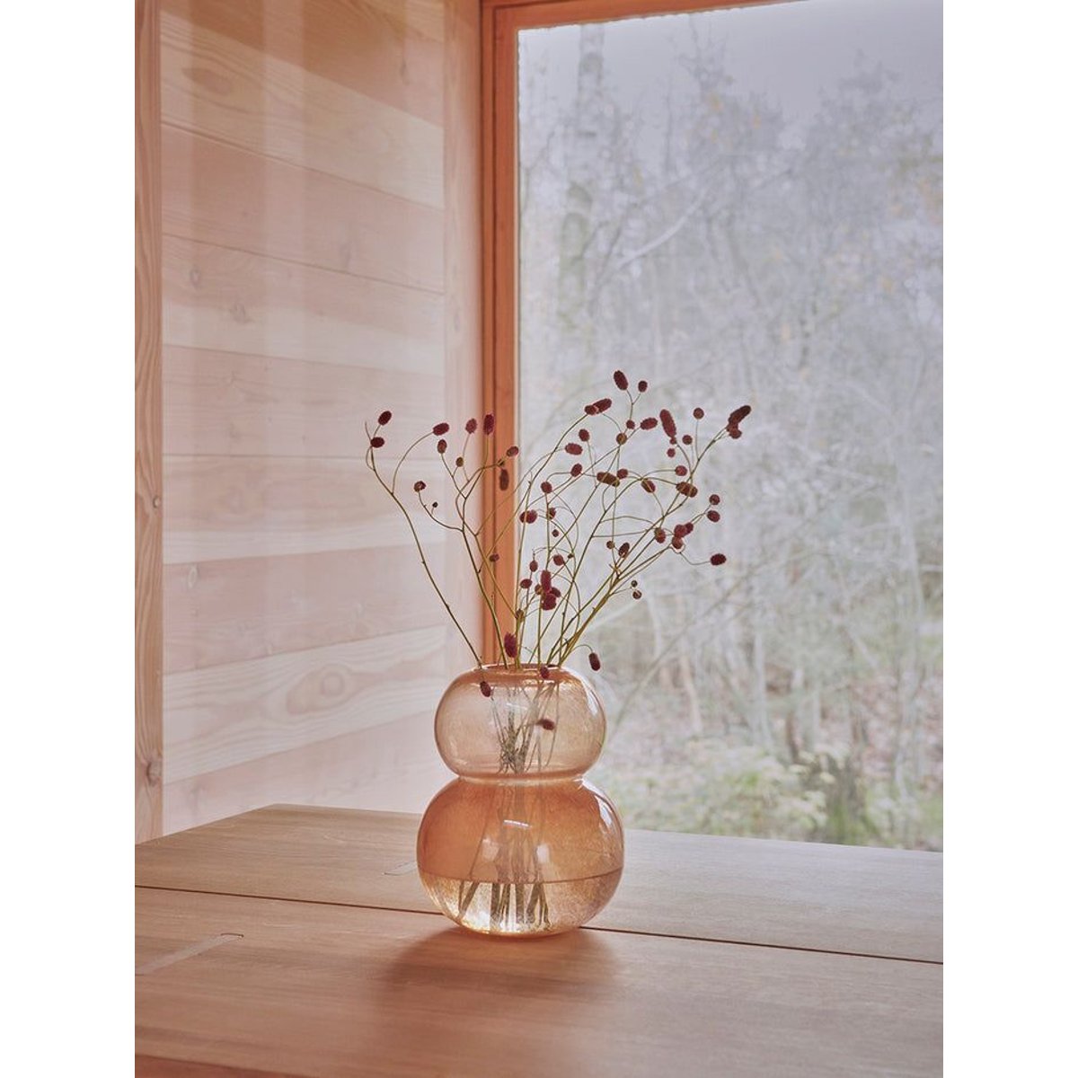 Vase en verre à relief LIVING rouge, OYOY LIVING DESIGN