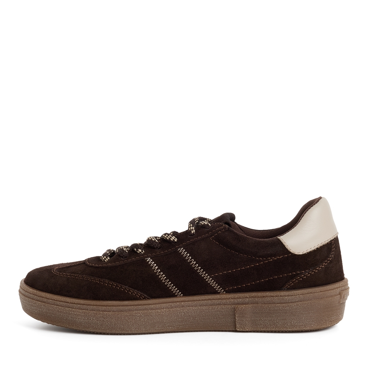 Basket en cuir marron mocca, TAMARIS