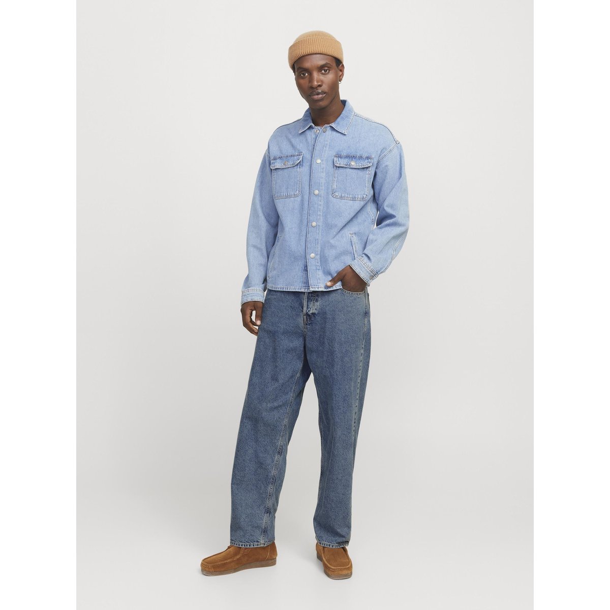 Jean baggy Alex boutonné blue denim, JACK & JONES