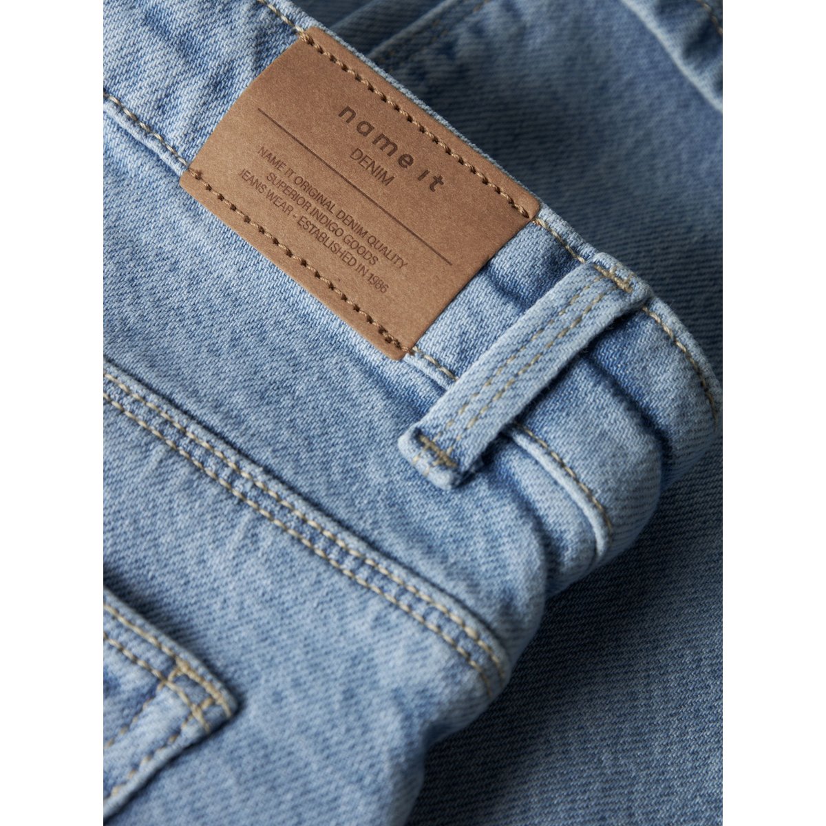 Jean droit, large bleu denim clair, NAME IT