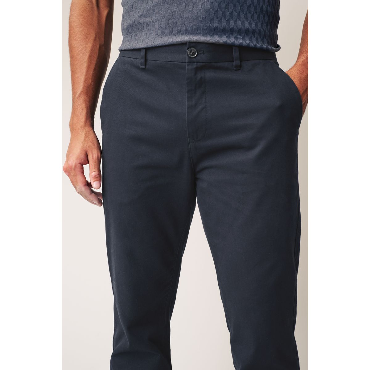 Pantalon chino coupe droite bleu marine, NEXT