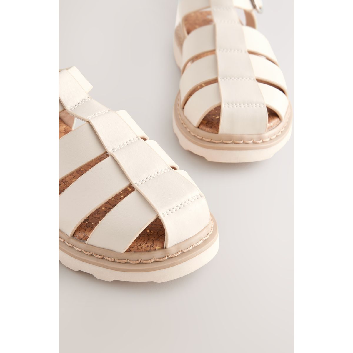 Sandales épaisses en plastique style pêcheur blanc, NEXT