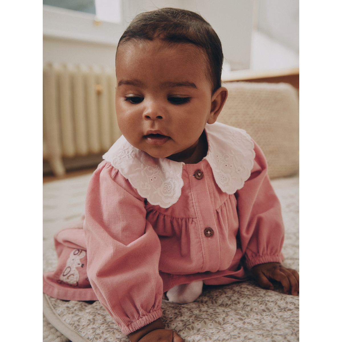 Robe brodée et collant bébé, 2 pièces rose, NEXT
