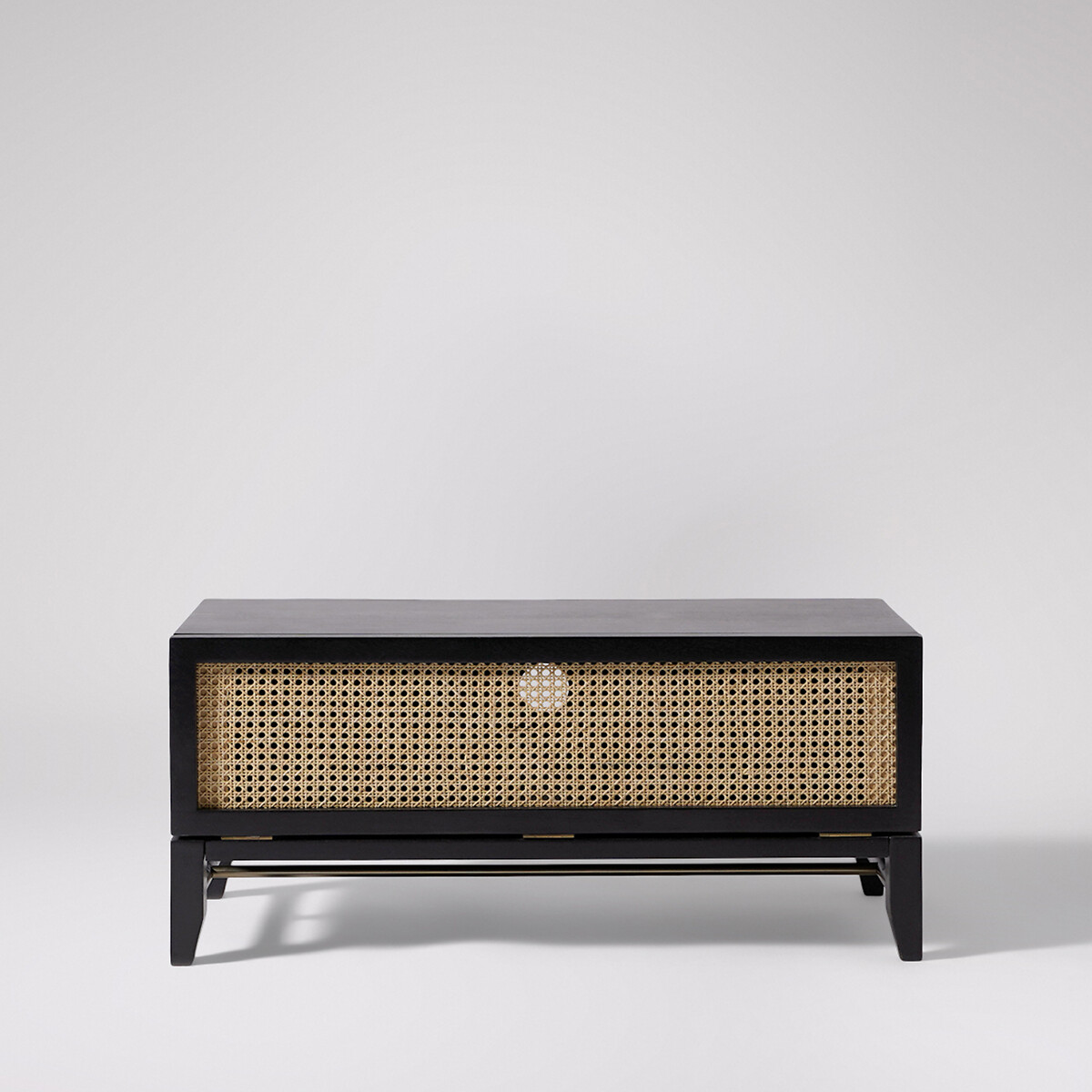 Raphia Acacia Wood 3 Drawer Media Unit black, SWOON