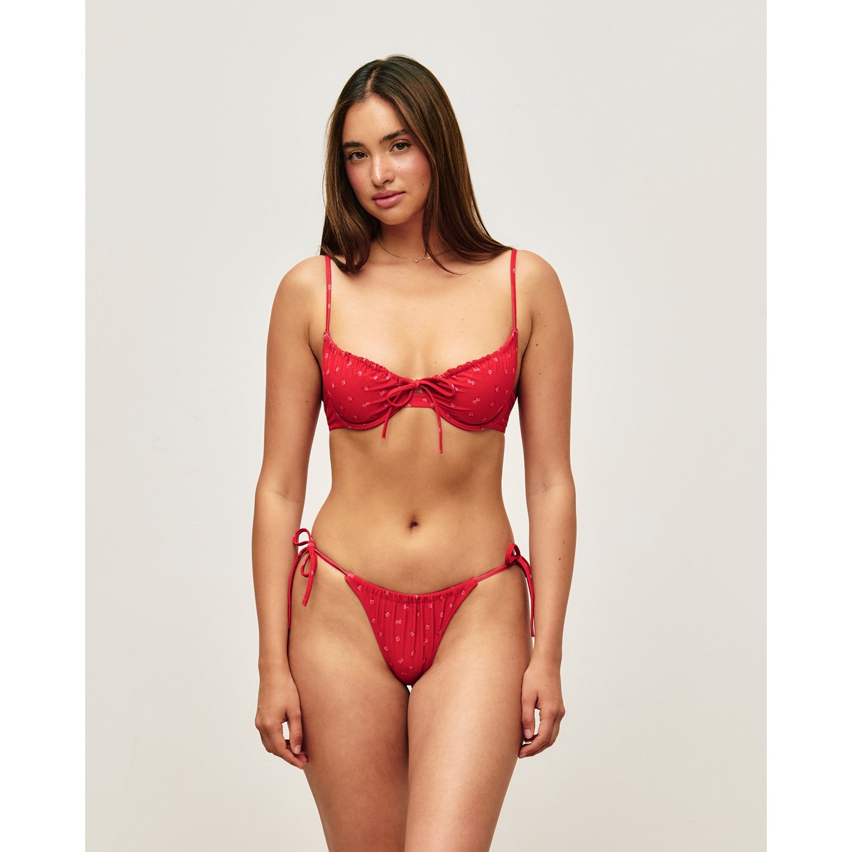Haut de maillot de bain corbeille imprimé floral FLOWCOWBIZ rouge, UNDIZ