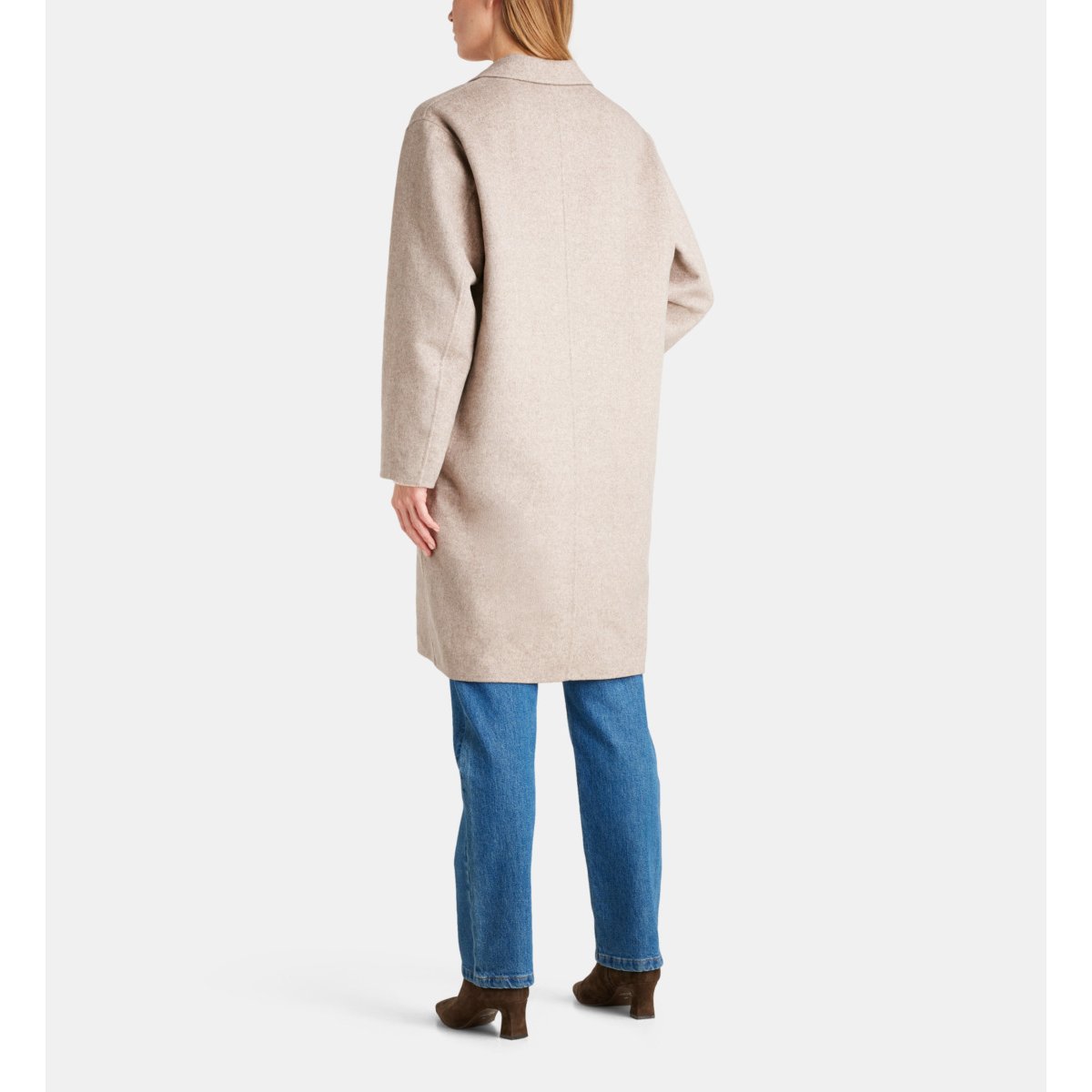 Manteau mi-long claudel laine recyclée mélangée beige moyen, GALERIES LAFAYETTE