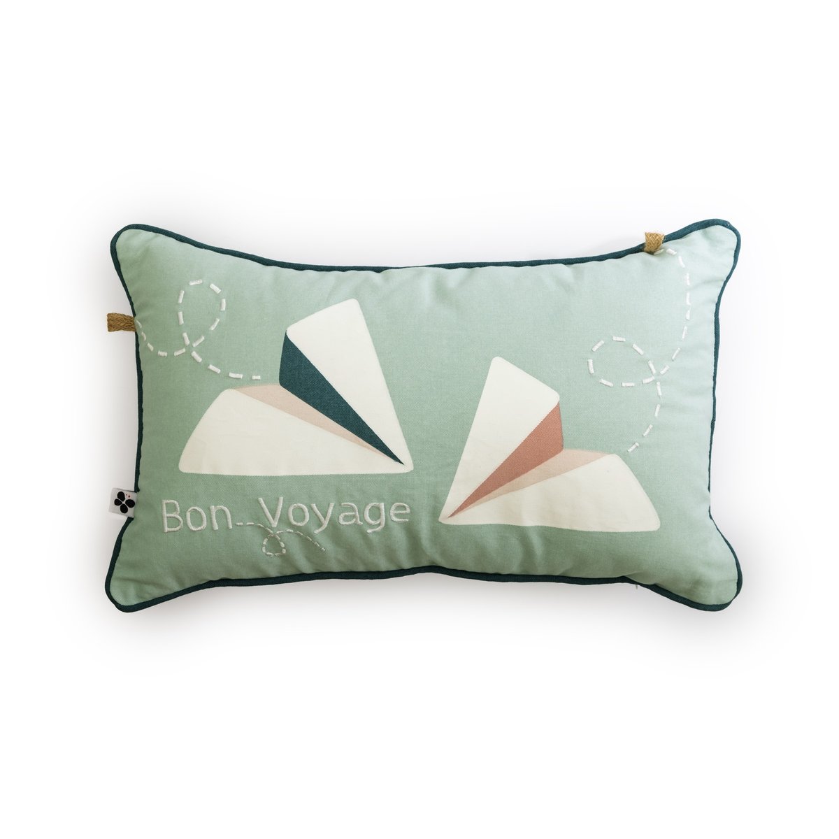 Coussin Petit papier avion vert, EDEN