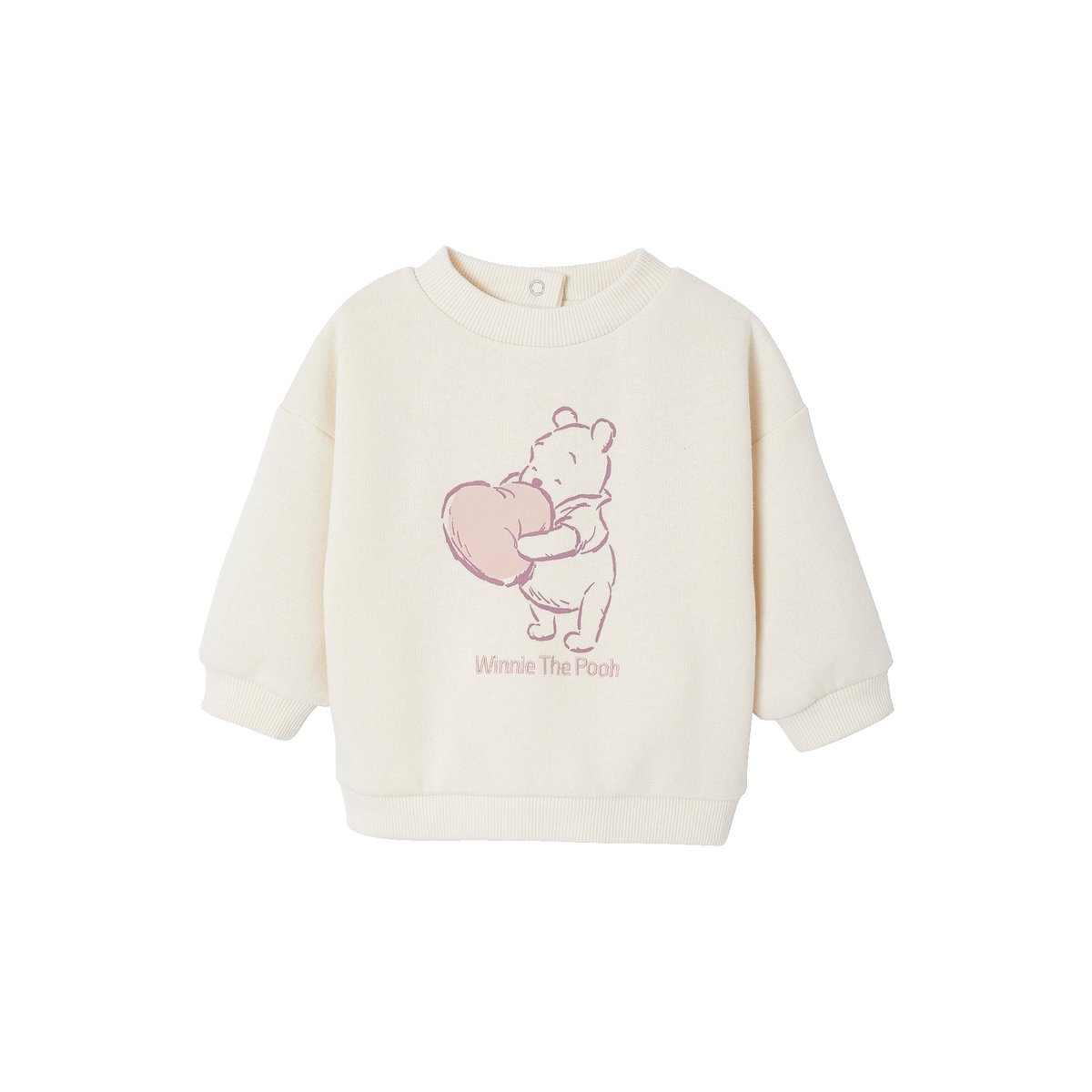 Ensemble Disney Winnie l'ourson sweat molleton + legging velours vanille/rose, VERTBAUDET