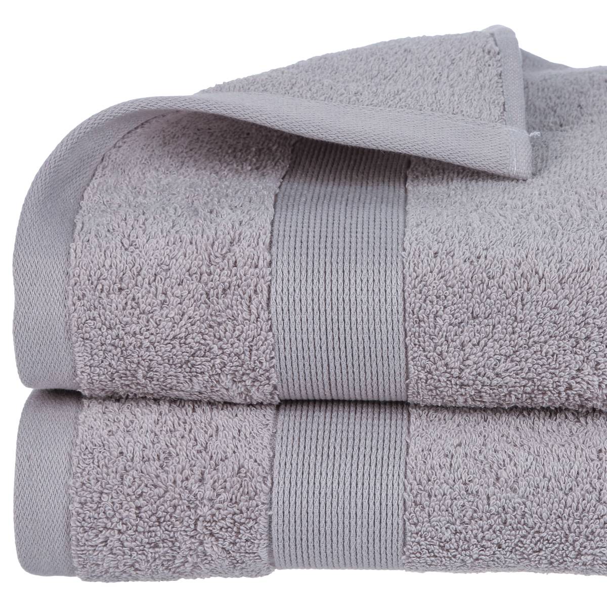 Drap de douche en coton ESSENTIEL gris clair, ATMOSPHERA