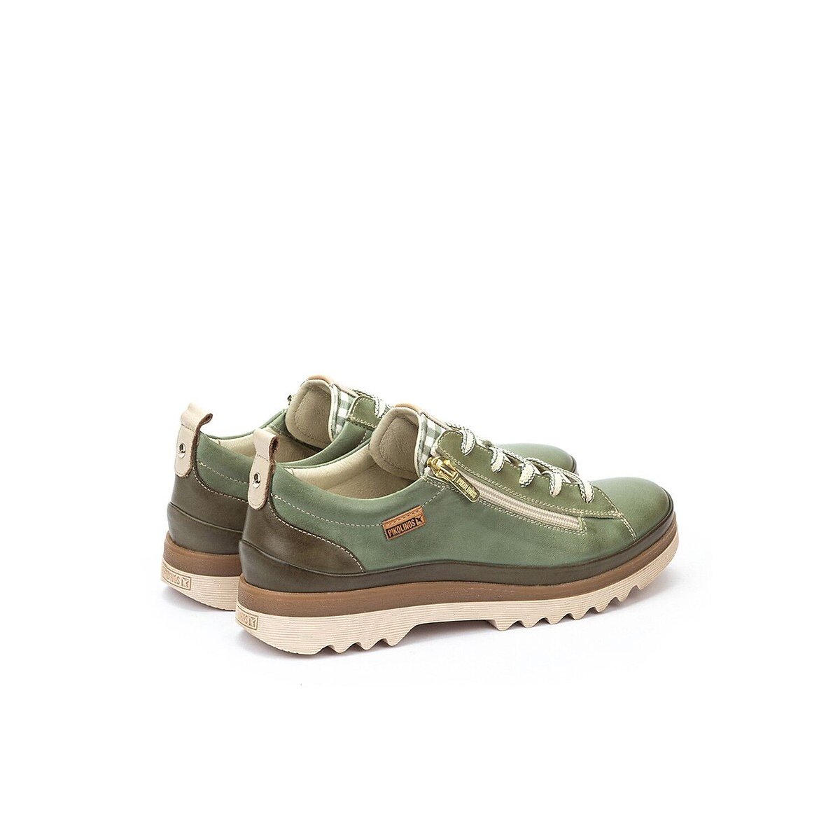 Leren sneakers met rits, VIGO groen , PIKOLINOS