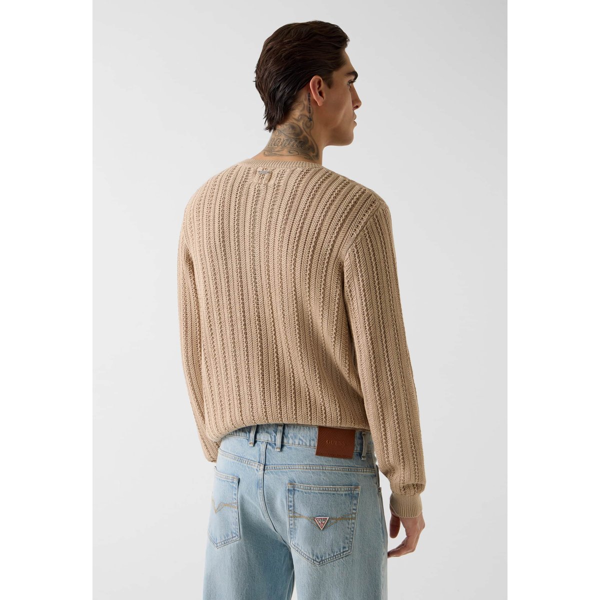 Pull En Mélange Modal beige, GUESS