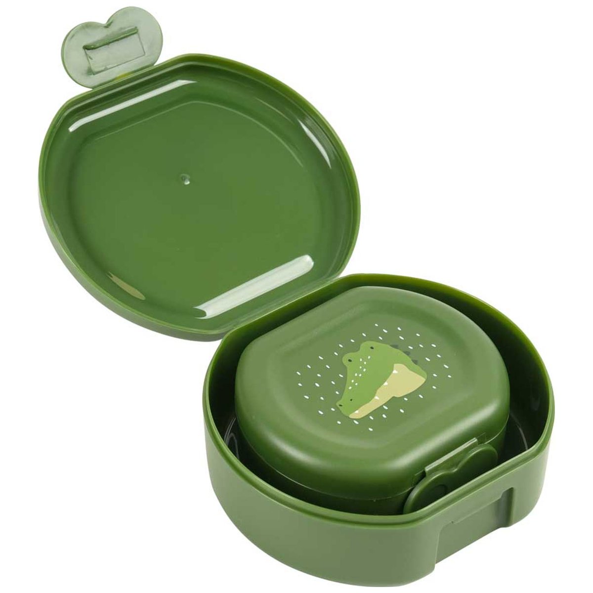 Lot de 2 boîtes à goûter à clip vert, blanc, noir, TRIXIE
