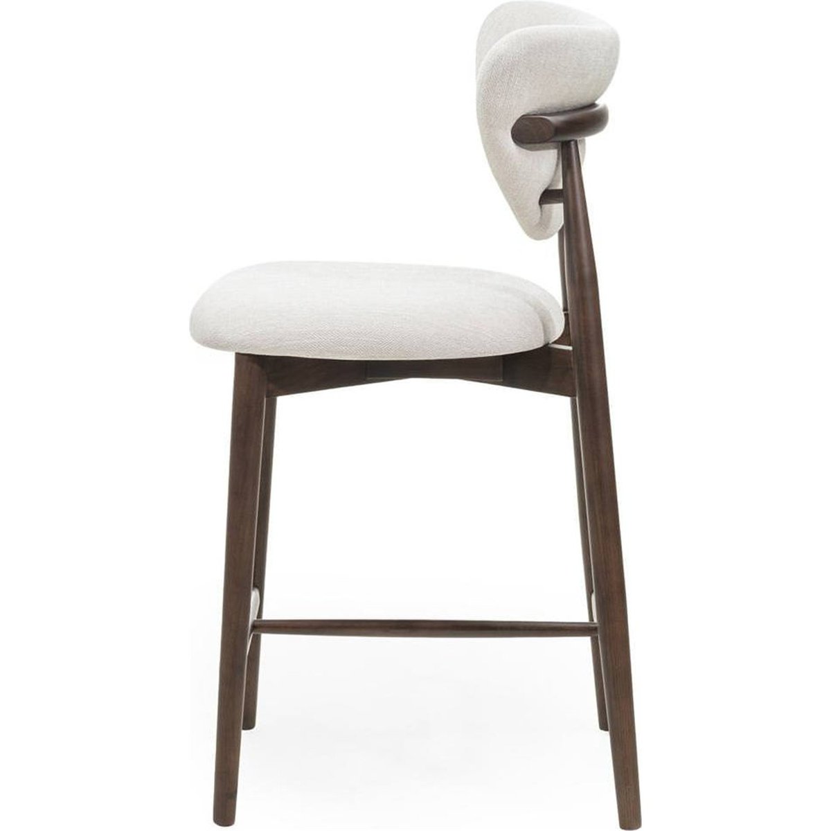Tabouret de bar collection JULIETTE beige et noyer, RECOLLECTION