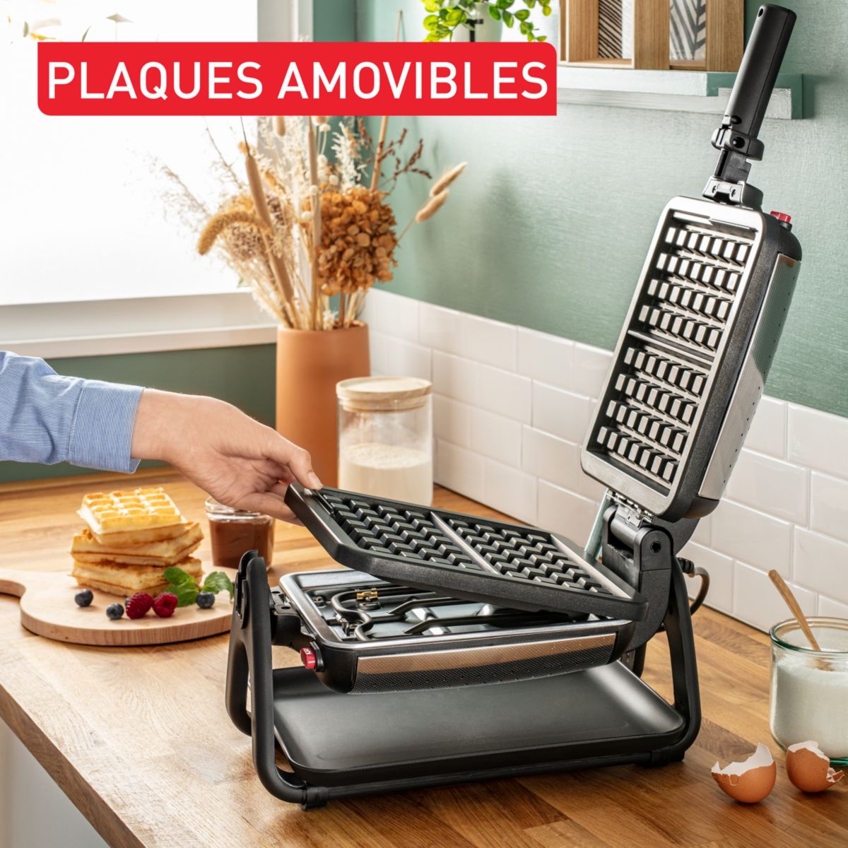 Gaufrier King Size 4 en 1 WM755D12 noir, TEFAL