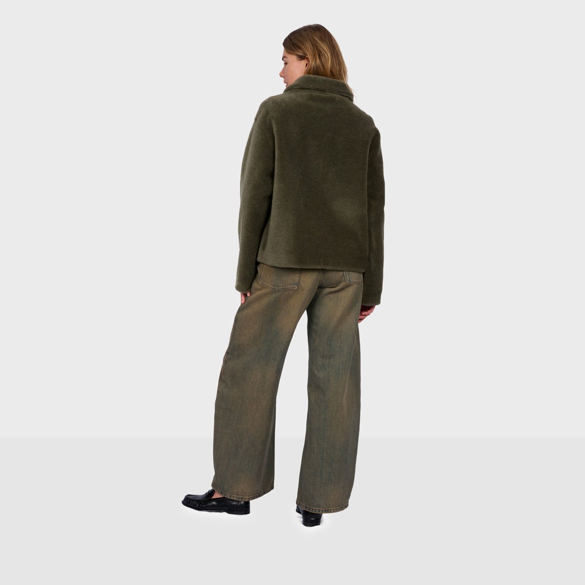 Veste à col chemise réversible VIRGINIA vert olive foncé, OAKWOOD