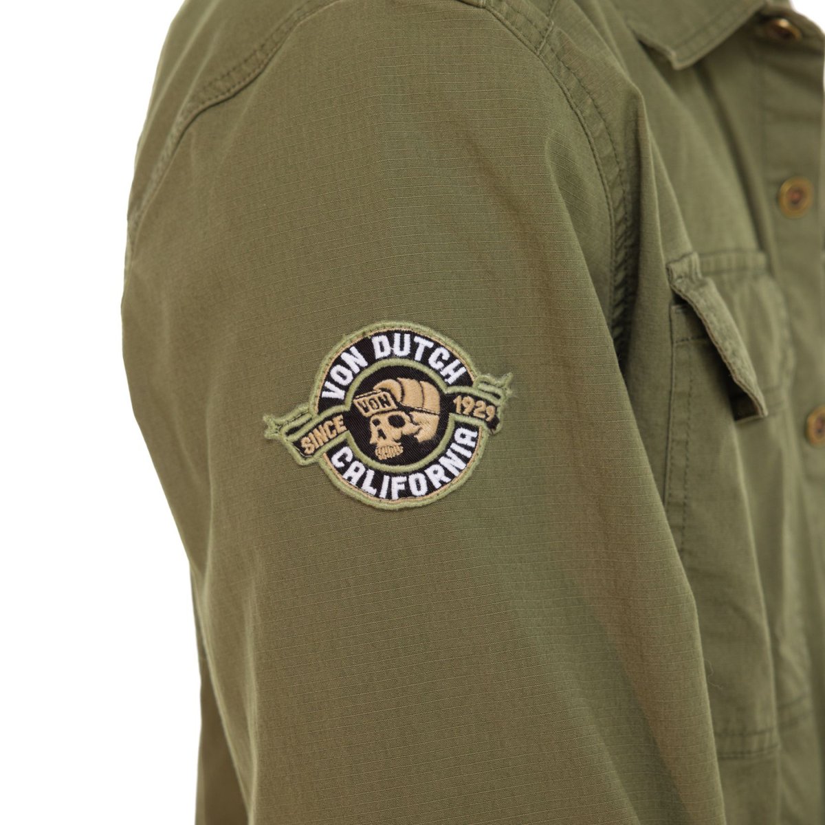 Chemise coton STOP kaki, VON DUTCH