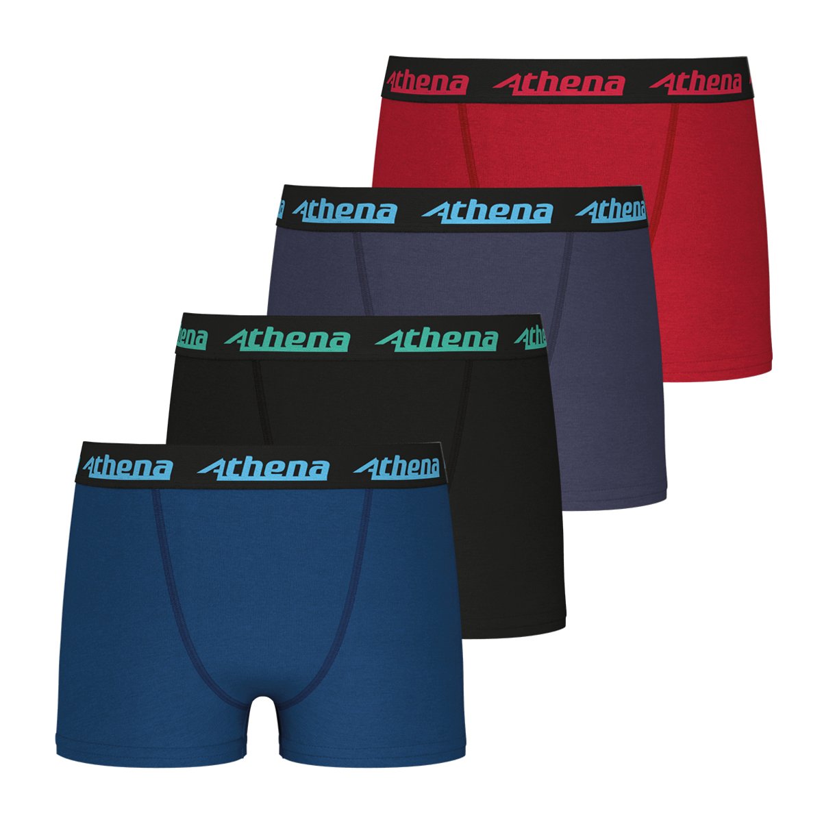 Lot de 4 boxers noir + noir + noir + noir, ATHENA