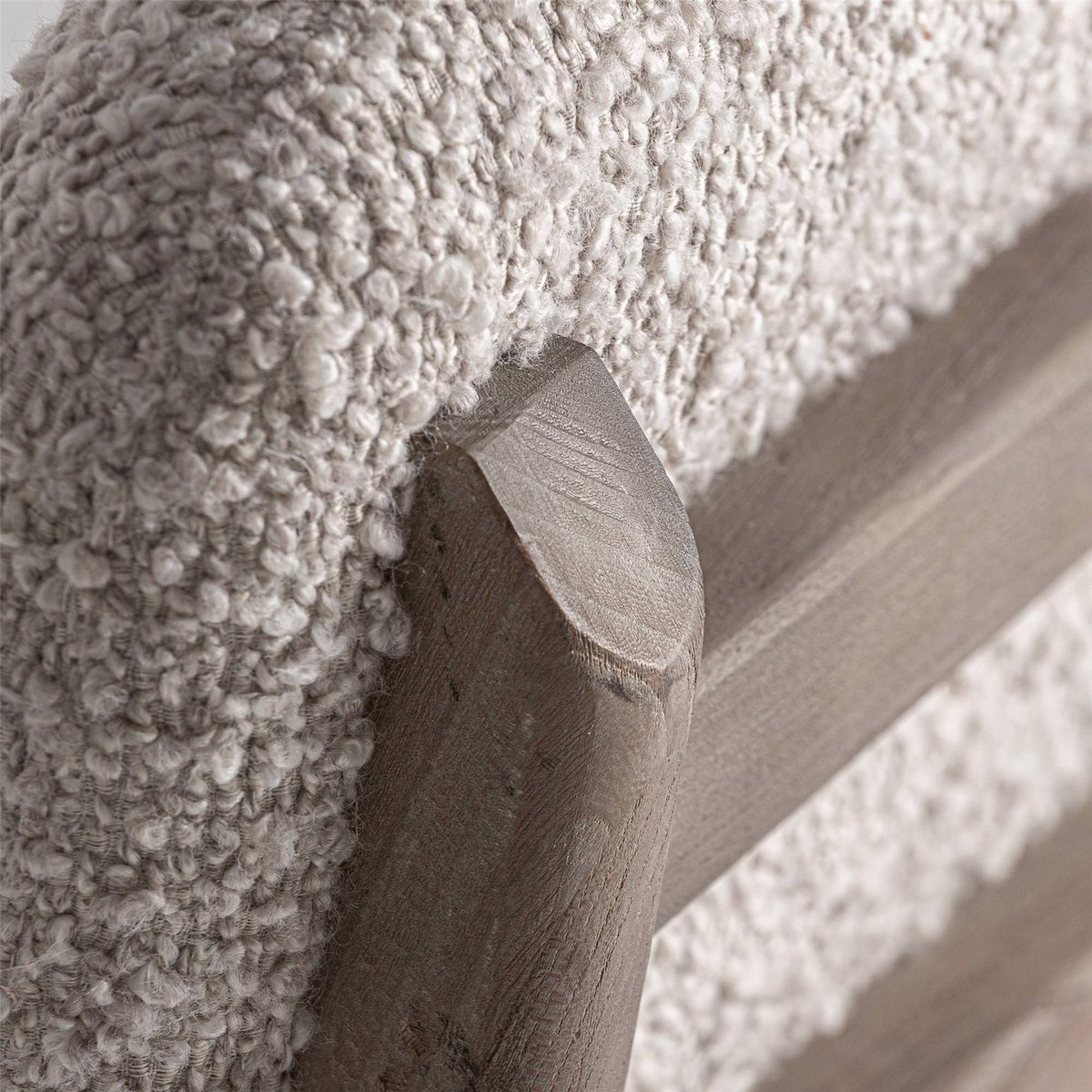 Chaise S.JACQUARD tissu bouclé lot de 2 beige et brun clair, RECOLLECTION