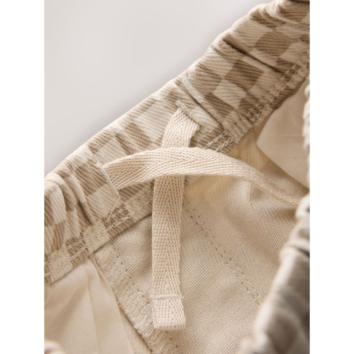 Pantalon ample à enfiler damier neutre, NEXT