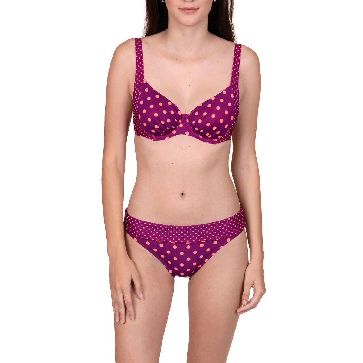 Bas maillot de bain taille haute réglable Linosa rose, LISCA