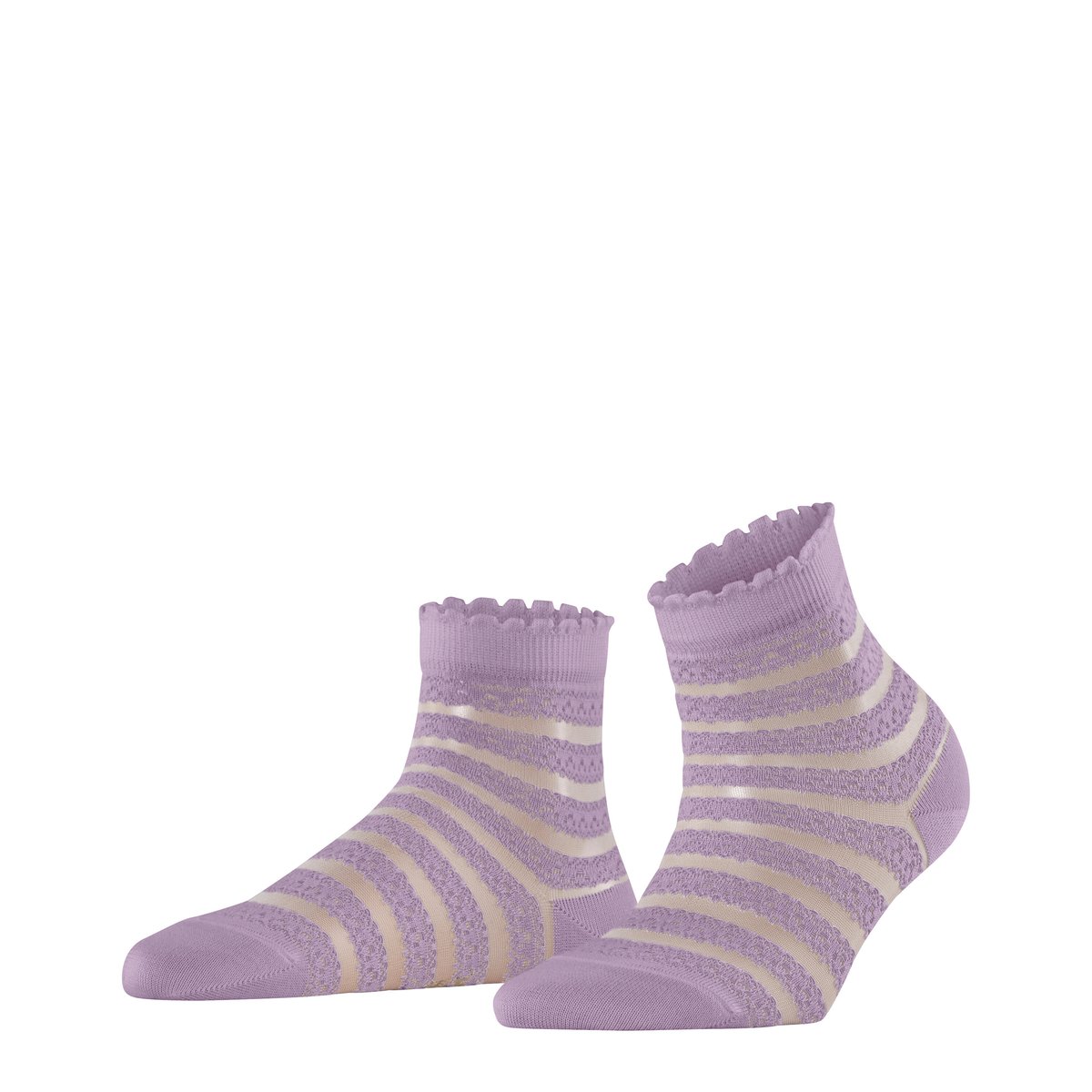 Chaussettes Border Lace Semi-opaque misty lila (8972), FALKE