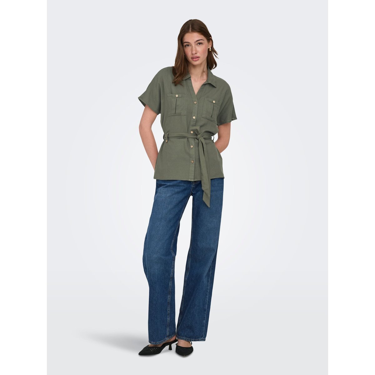 Chemise grise - smokey olive, ONLY