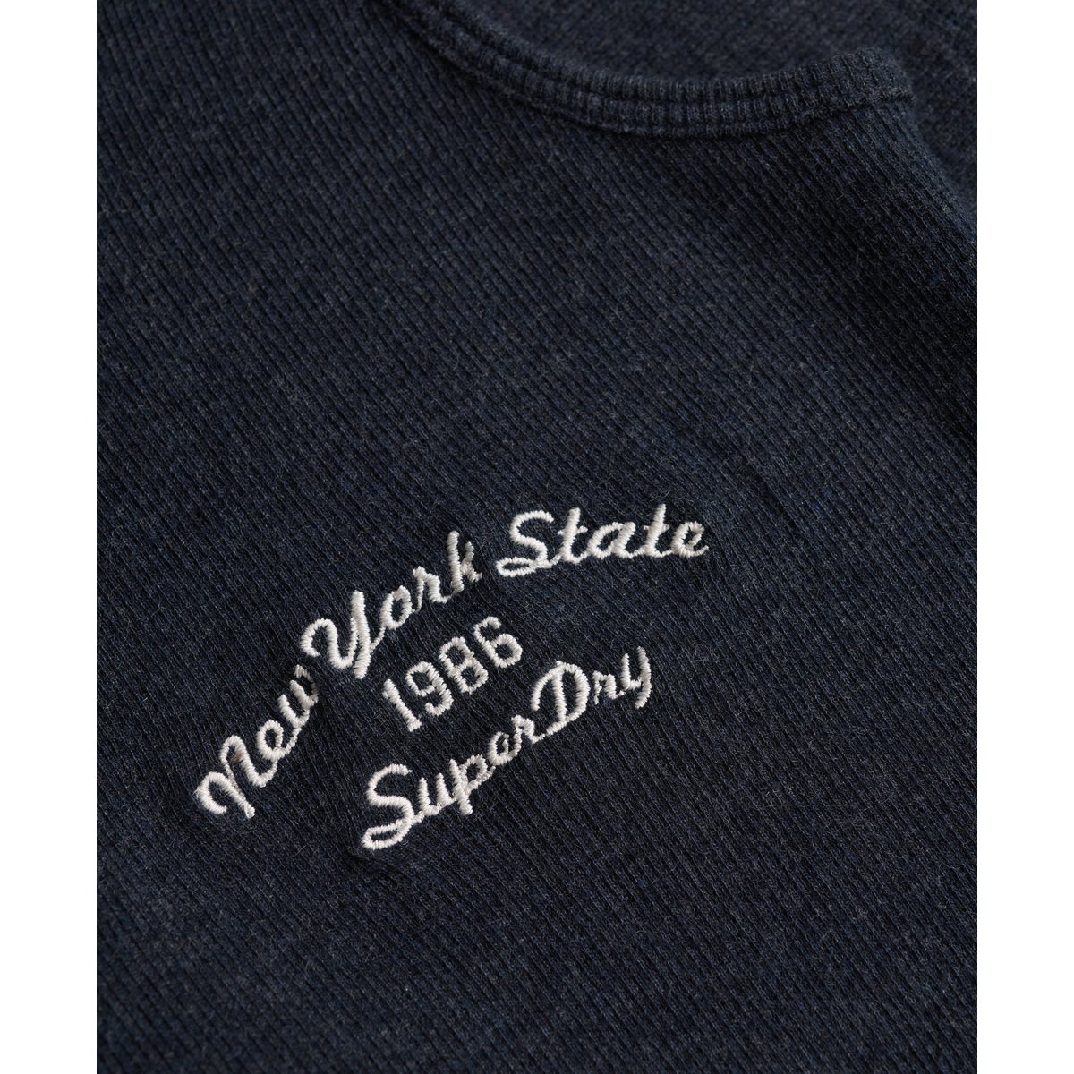 Top à bretelles Athletic Essentials avec boutons bleu marine éclipse chiné, SUPERDRY