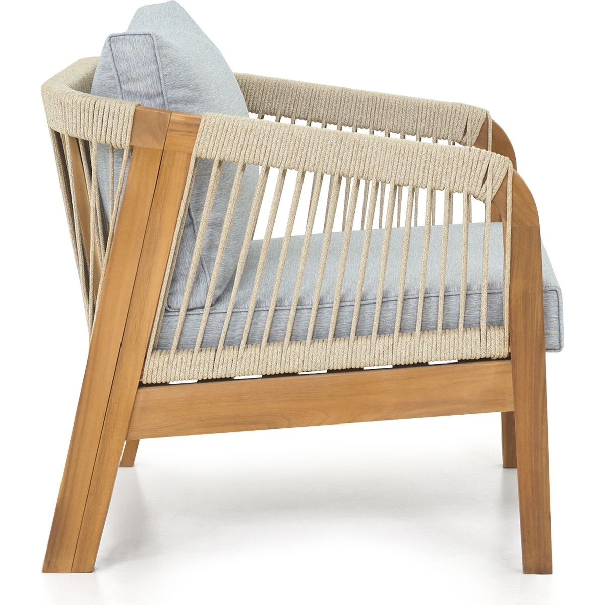 Lot de 2 fauteuils de jardin en bois FSC - SYMI gris chiné, HOMIFAB