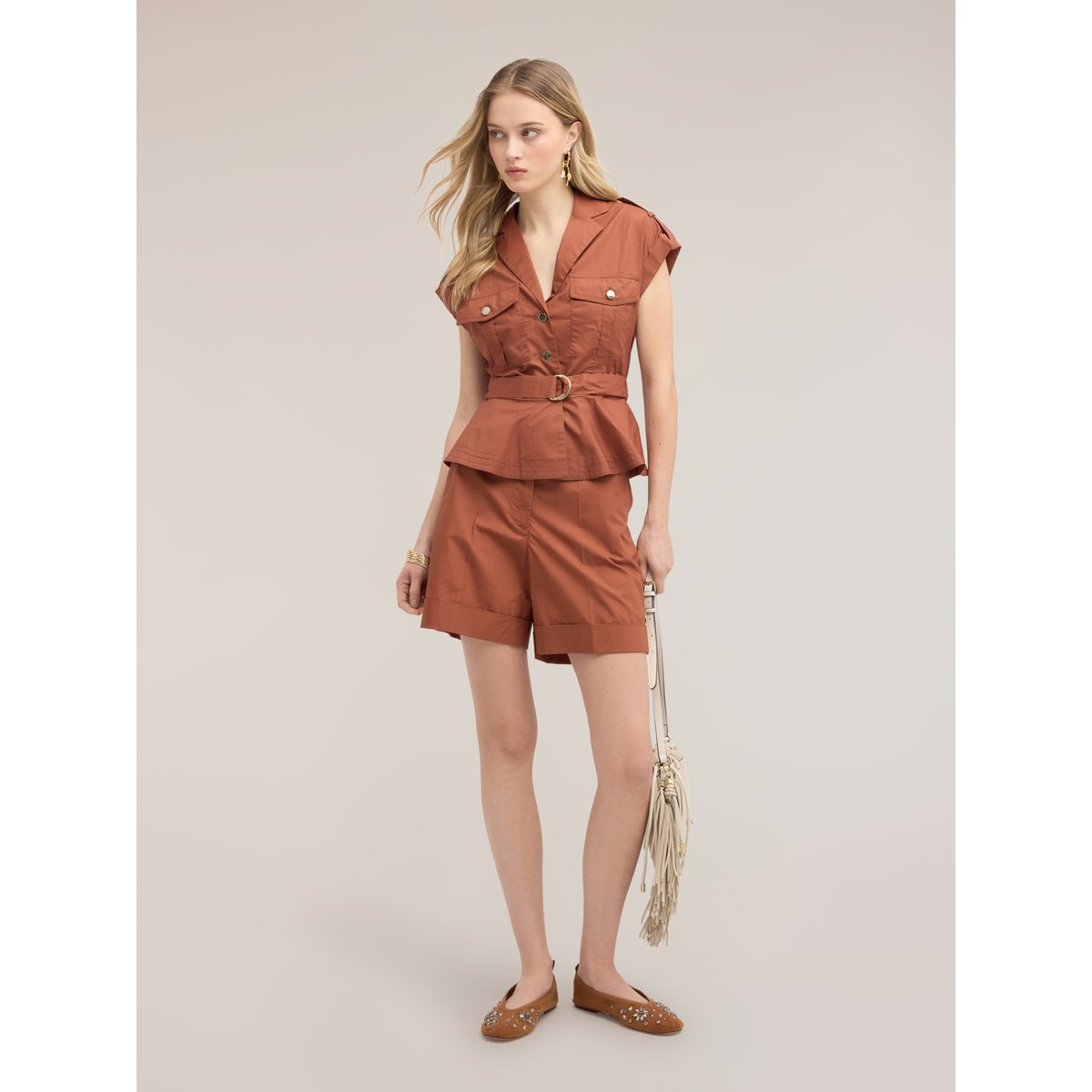 Chemise avec poches marron, MOTIVI