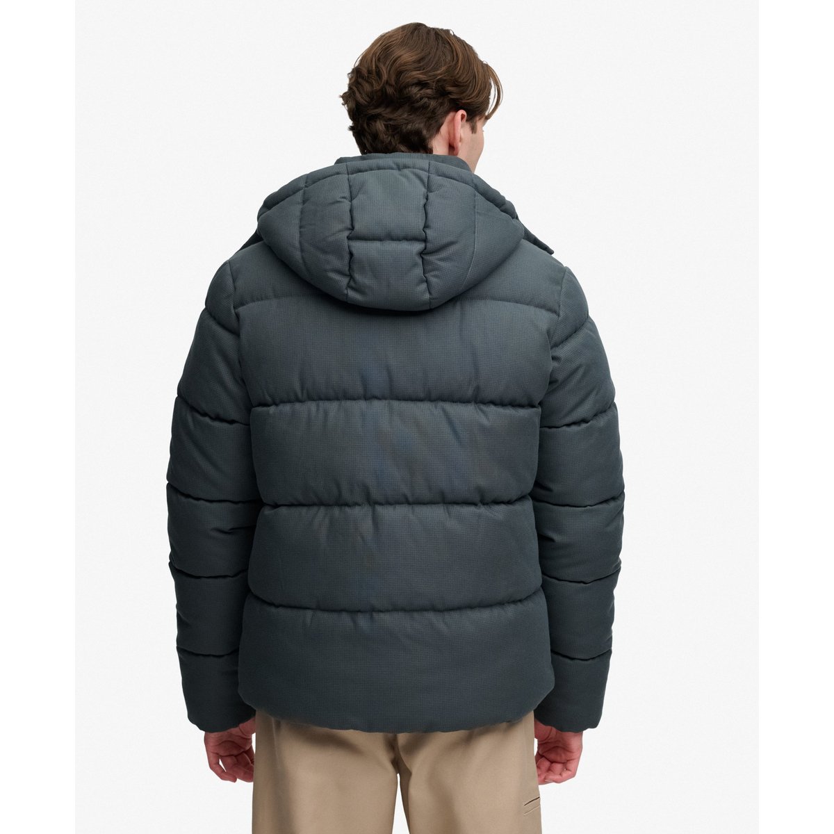 Doudoune à Capuche à Carreaux Premium carreaux olive/marine, SUPERDRY
