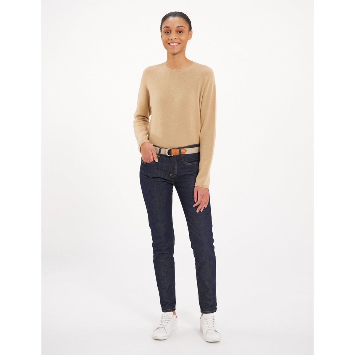 Ceinture Eulalie bleu marine beige, INES DE LA FRESSANGE PARIS