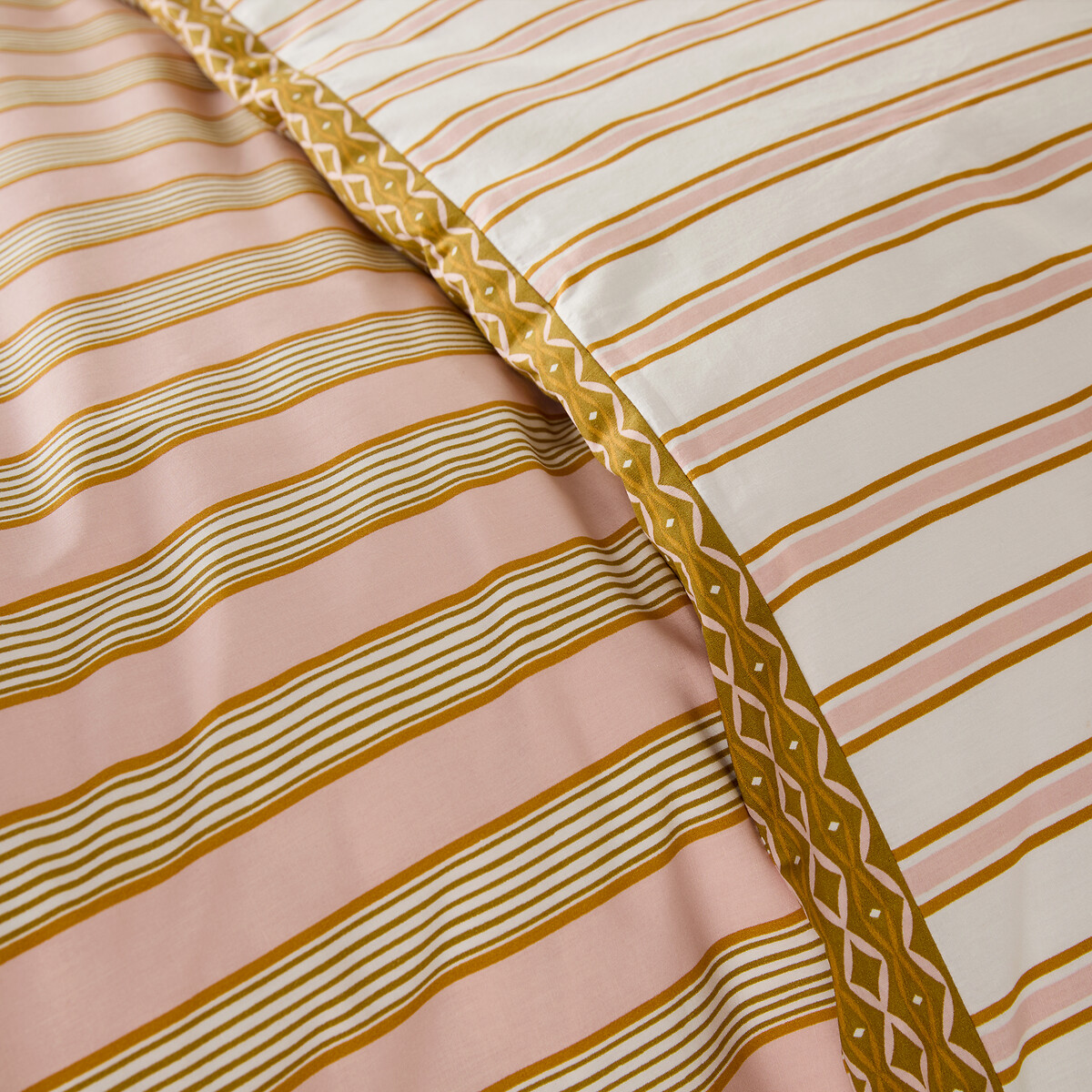 Housse de couette en percale de coton, à rayures, ALISON imprimé, LA REDOUTE INTERIEURS